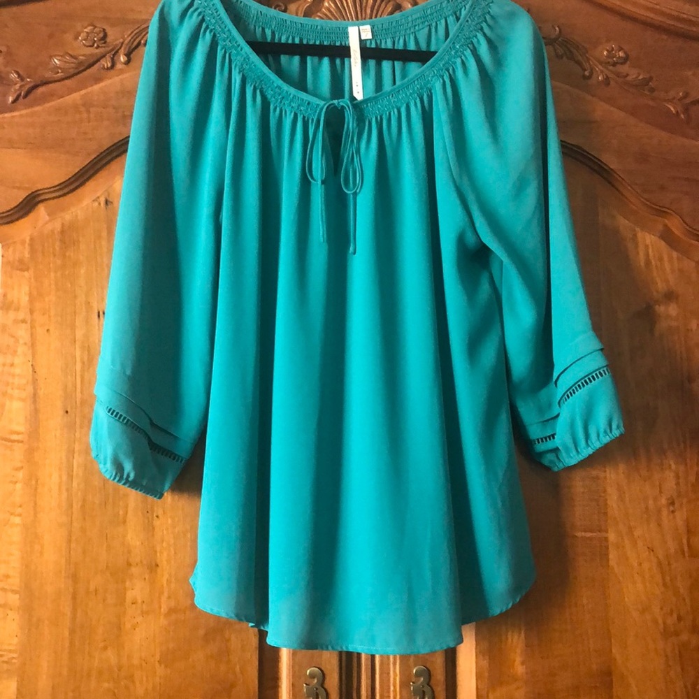 Flowing green blouse